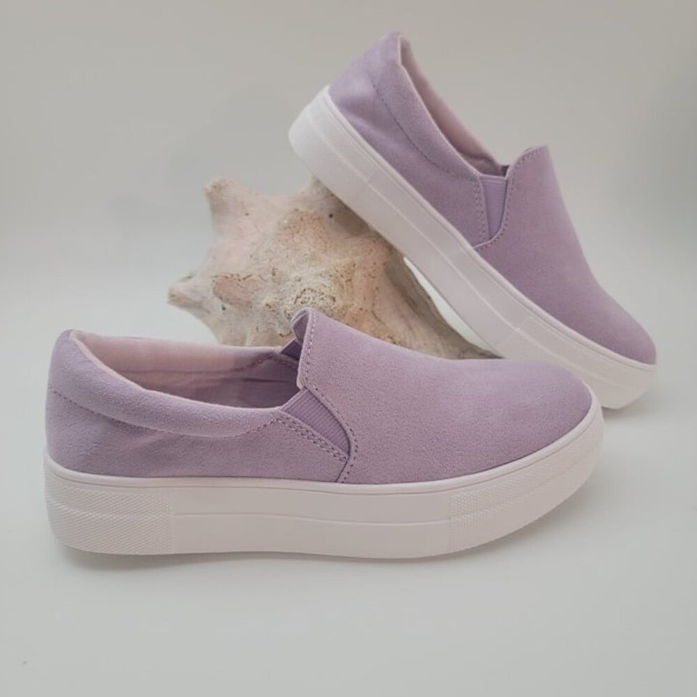 BUY ONE GET ONE FREE Soda Hike Slip-on Fashion Sneaker Lavender Faux Suede - Picture 7 of 7